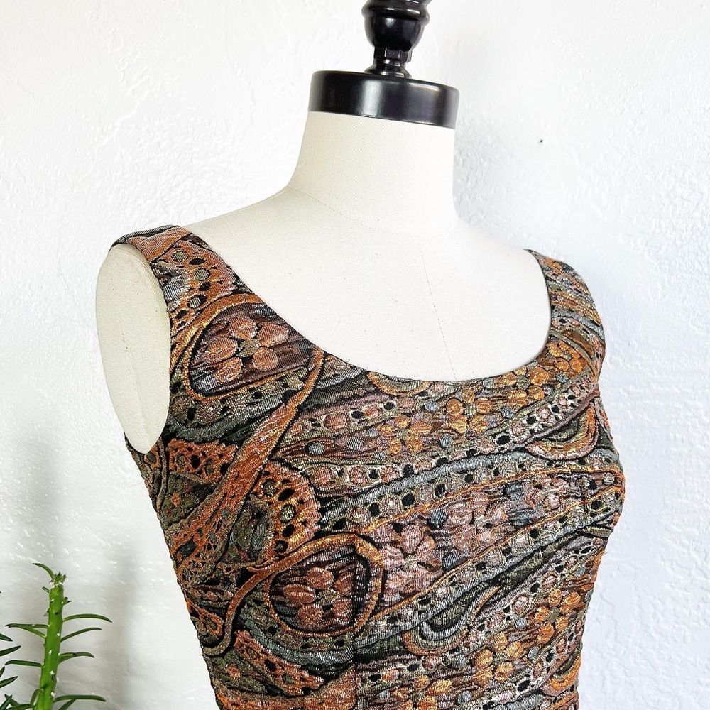 Metallic Lurex Lame 60’s 60s Vintage Fitted Cockt… - image 2